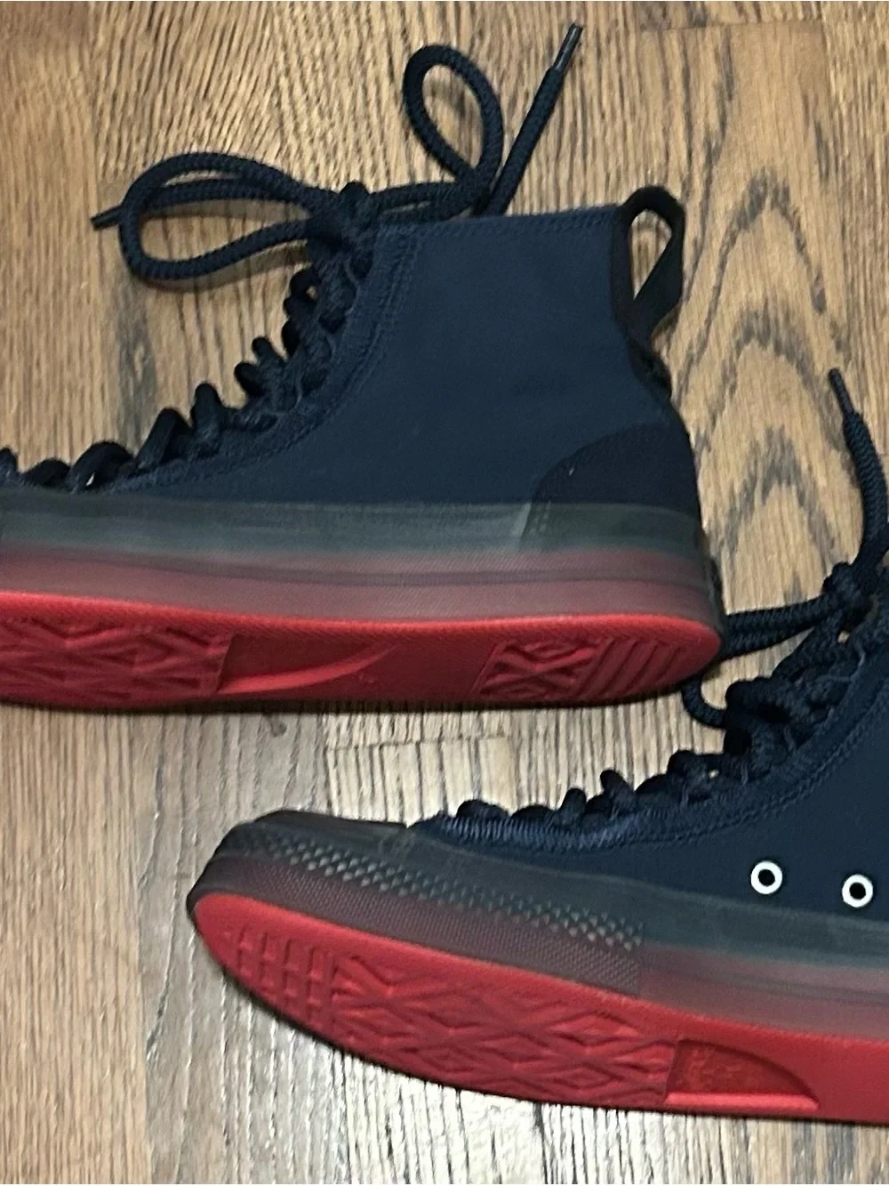 Men's Navy High-Top Sneakers with Red Gradient Sole exclusive authentic